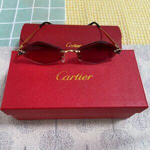 Cartier Light Sunglasses Gold Leopard Print